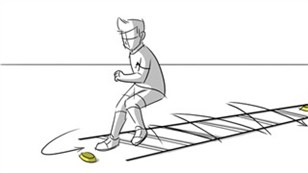 Baglæns sidesteps i agilitystigen