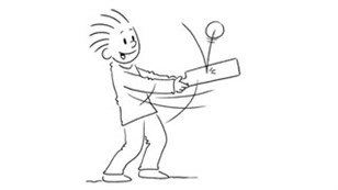 Kast bolden op og ram