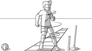 Sidestep på stige mod bold