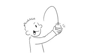 Grib skiftevis med højre og venstre hånd