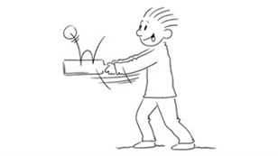 Ram bolden med battet to gange