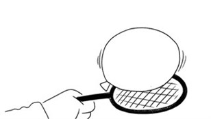 Læg ballonen på ketsjeren