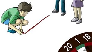 Dartskiven - startlinie