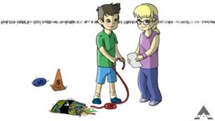 Ved keglen med bogstavet S.