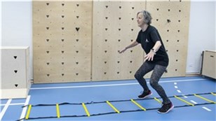 Hoppe ind og ud af agilitystigen