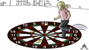 Rydde op på dartskiven