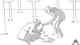 Flagleder udleverer flag