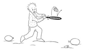 Slå til bolden istedet for at gribe den