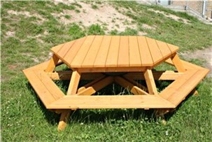 6-kantet bænke/bord