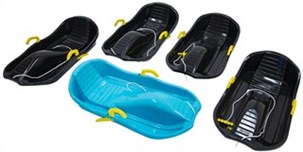 Bobslæde 5 stk. i sort m/bremse