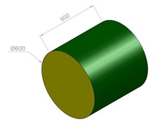 Cylinder L:60 Ø:60 cm.