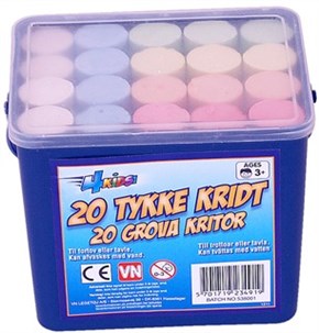 Gadekridt spand 20 stk.