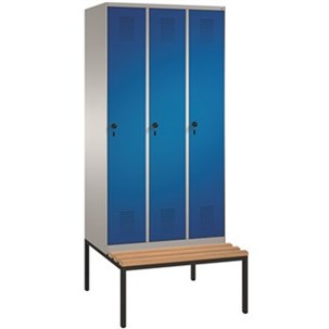 Garderobeskab 3 søjler M/bænk