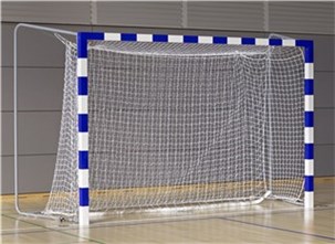 Håndboldmål aluminium VM blå/hvid ramme