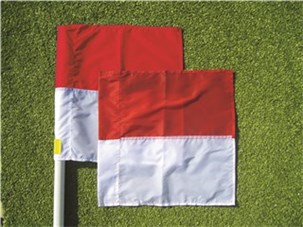 Hjørneflag Rød/hvid - delt farveskift