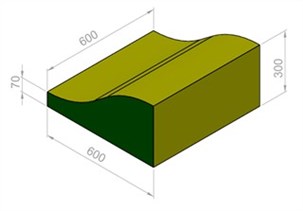 Kile bølge 60x60x30/7 cm.