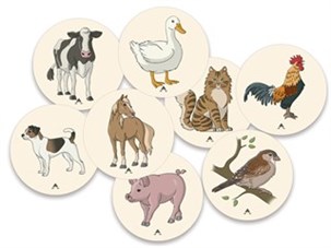 Klistermærker bondegårds dyr 8 stk.