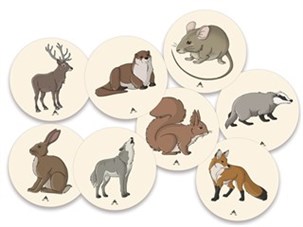 Klistermærker vilde danske dyr 8 stk.