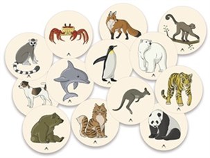 Klistermærker vilde dyr 13 stk.