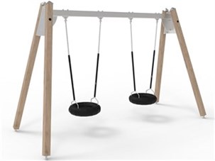 Lærk/stål gyngestativ