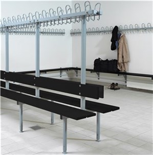 Omklædningsbænk dobb. fritstående