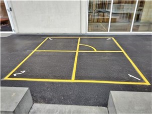 Ostespil 4x4 meter med cirkel og tal GUL