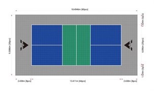 Pickleball bane i PP fliser 30 x 30 x 2 cm