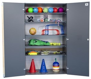 Rekvisitskab, dobbelt, grå