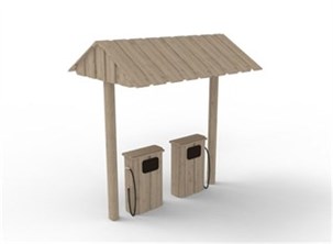 Robinia Benzintank, 2 standere