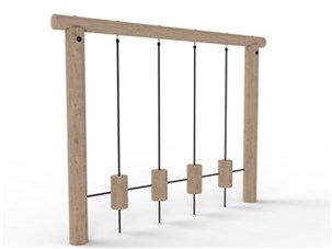 Robinia galge med 4 stk. balanceklodser