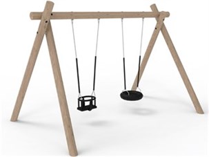 Robinia gynge A med dæksæde og babysæde