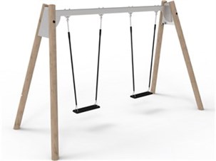 Robinia/stål gynge med 2 sæder