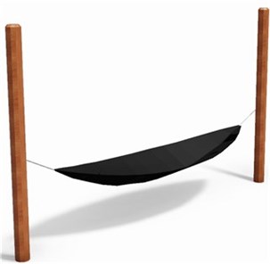 Robinia stolper med finmasket hængekøje