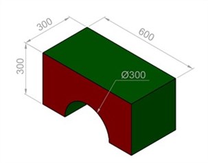 Skål halvrund 60x30x30 cm.