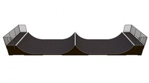 Skate rampe dobbelt halfpipe MR 02 C