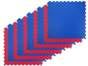 Soft gulv blå/rød 100x100x2cm 10 stk.