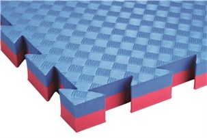 Soft gulv blå/rød 100x100x2cm