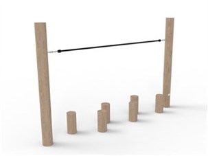 Tovgang med hoppestolper