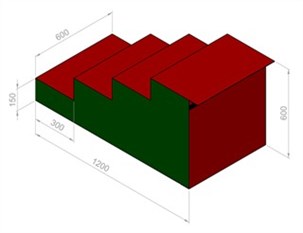 Trappe 4 trin 120x60x60 cm.