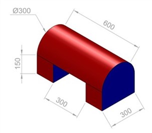 Vippe skål 60x30x30 cm.