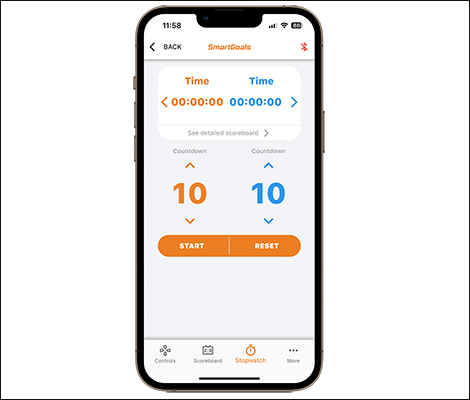 SmartGoals app til sammenligning mellemtider og stopursfunktionen