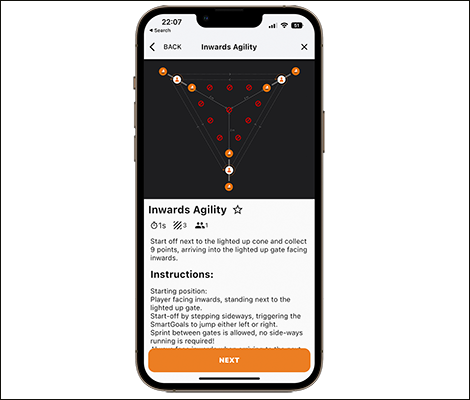 SmartGoals app har over 100 filmede øvelser til fodboldtræning